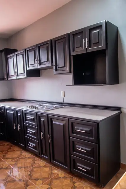 Cocina en L de tablero oscuro — foto 2